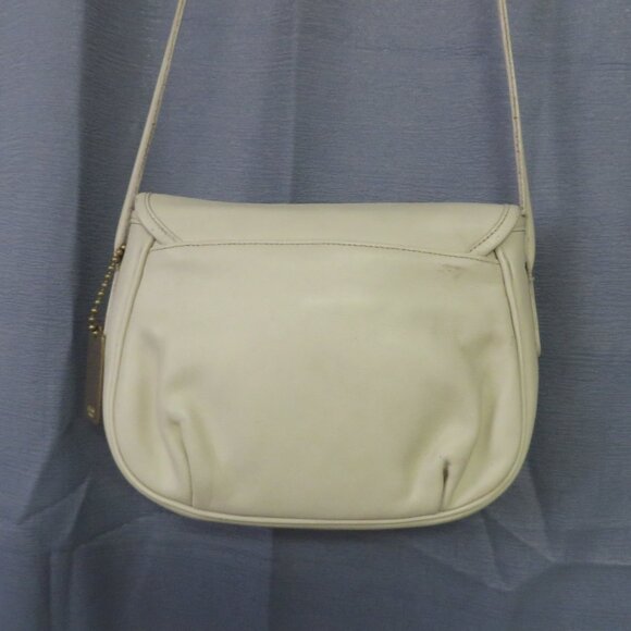 ❤️VTG COACH 240 Lightweight Cafe Pleated Bag Semi Circle Crossbody Purse + FOB - Picture 5 of 13